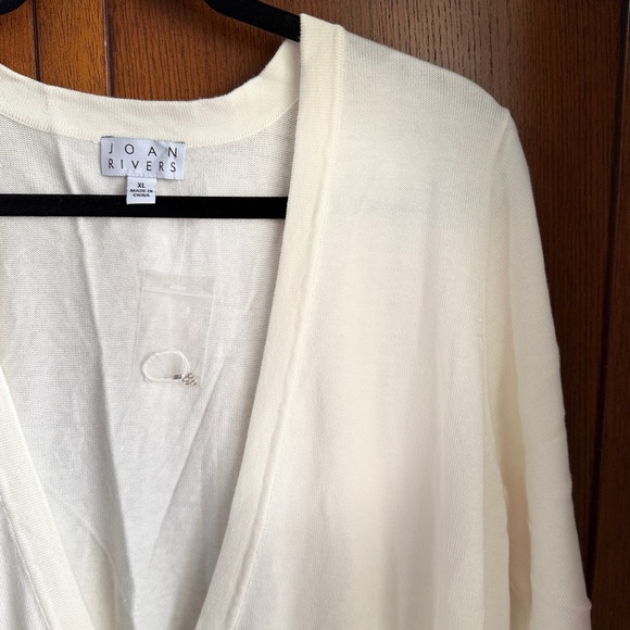 Joan Rivers Cream Open-Front Cardigan - Picture 2 of 3
